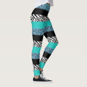 Leopard Print, Zebra Print, Animal Print, Blue Leggings (Rechts)