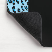 Leopard Print, Zebra Print, Animal Print, Blue Mousepad (Ecke)