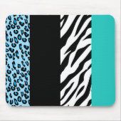 Leopard Print, Zebra Print, Animal Print, Blue Mousepad (Vorne)