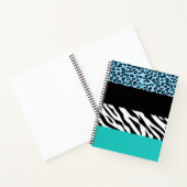 Leopard Print, Zebra Print, Animal Print, Blue Notizblock (Innenseite)