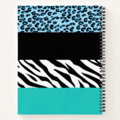 Leopard Print, Zebra Print, Animal Print, Blue Notizblock (Rückseite)