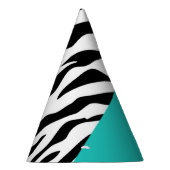 Leopard Print, Zebra Print, Animal Print, Blue Partyhütchen (Rechts)