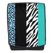 Leopard Print, Zebra Print, Animal Print, Blue Rucksack (Vorderseite)