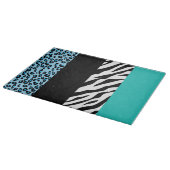 Leopard Print, Zebra Print, Animal Print, Blue Schneidebrett (Ecke)