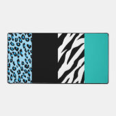 Leopard Print, Zebra Print, Animal Print, Blue Schreibtischunterlage (Vorderseite)