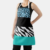 Leopard Print, Zebra Print, Animal Print, Blue Schürze (InSitu)