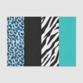 Leopard Print, Zebra Print, Animal Print, Blue Seidenpapier (Vorderseite)