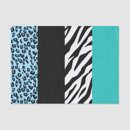 Leopard Print, Zebra Print, Animal Print, Blue Seidenpapier (Vorderseite)