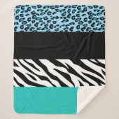 Leopard Print, Zebra Print, Animal Print, Blue Sherpadecke (Vorderseite)