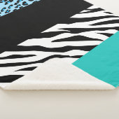 Leopard Print, Zebra Print, Animal Print, Blue Sherpadecke (3/4)