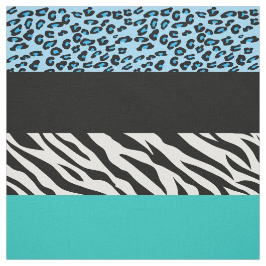 Leopard Print, Zebra Print, Animal Print, Blue Stoff (Muster)