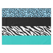 Leopard Print, Zebra Print, Animal Print, Blue Tischdecke (Vorderseite (Horizontal))