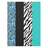 Leopard Print, Zebra Print, Animal Print, Blue Tischdecke (Vorderseite)