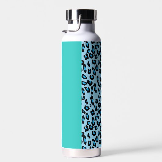 Leopard Print, Zebra Print, Animal Print, Blue Trinkflasche (Rechts)