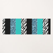 Leopard Print, Zebra Print, Animal Print, Blue Yogamatte (Vorderseite (Horizontal))