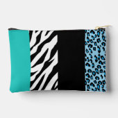Leopard Print, Zebra Print, Animal Print, Blue Zubehörtasche (Rückseite)