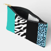 Leopard Print, Zebra Print, Animal Print, Blue Zubehörtasche (Offen)