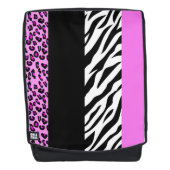 Leopard Print, Zebra Print, Animal Print, Pink Rucksack (Vorderseite)