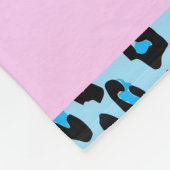 Leopard Print, Zebra Print, Blau, Ihr Name Fleecedecke (Ecke)