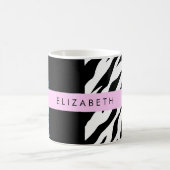 Leopard Print, Zebra Print, Blau, Ihr Name Kaffeetasse (Mittel)