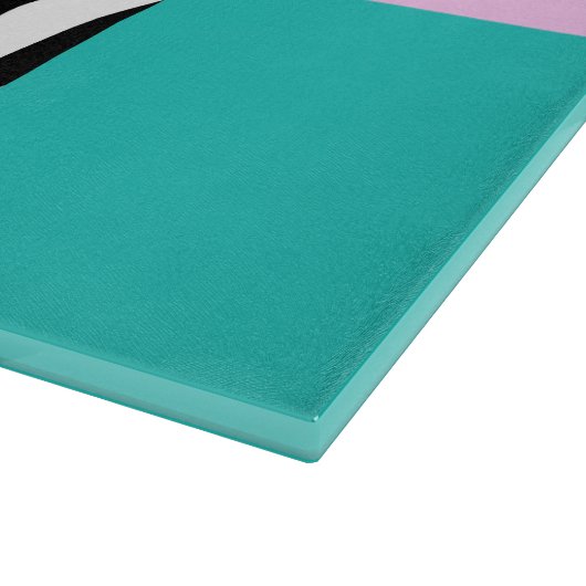 Leopard Print, Zebra Print, Blau, Ihr Name Schneidebrett (Ecke)