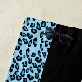 Leopard Print, Zebra Print, Blau, Ihr Name Strandtuch (Beispiel)