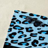 Leopard Print, Zebra Print, Blau, Monogramm Strandtuch (Beispiel)