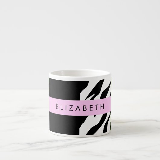 Leopard Print, Zebra Print, Green, Ihr Name Espressotasse (Vorderseite)