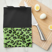 Leopard Print, Zebra Print, Green, Ihr Name Handtuch (Viertel Falte)