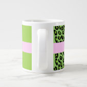 Leopard Print, Zebra Print, Green, Ihr Name Jumbo-Tasse (Rückseite)