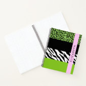 Leopard Print, Zebra Print, Green, Ihr Name Notizblock (Innenseite)