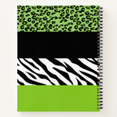 Leopard Print, Zebra Print, Green, Ihr Name Notizblock (Rückseite)