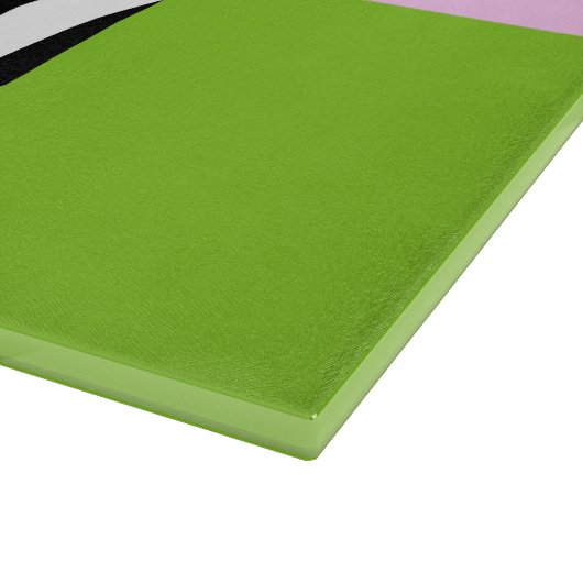 Leopard Print, Zebra Print, Green, Ihr Name Schneidebrett (Ecke)