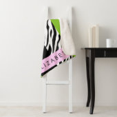 Leopard Print, Zebra Print, Green, Ihr Name Sherpadecke (Beispiel)