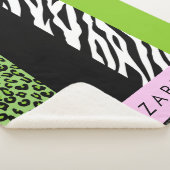 Leopard Print, Zebra Print, Green, Ihr Name Sherpadecke (3/4)