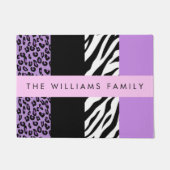 Leopard Print, Zebra Print, Lila, Ihr Name Fußmatte (Vorderseite)