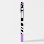 Leopard Print, Zebra Print, Lila, Ihr Name iPhone Hülle (Linke Seite)