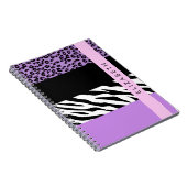 Leopard Print, Zebra Print, Lila, Ihr Name Notizblock (Rechte Seite)