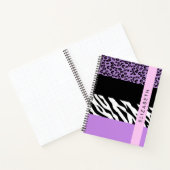 Leopard Print, Zebra Print, Lila, Ihr Name Notizblock (Innenseite)