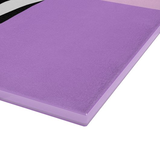 Leopard Print, Zebra Print, Lila, Ihr Name Schneidebrett (Ecke)