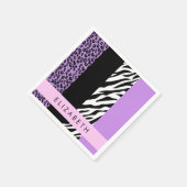 Leopard Print, Zebra Print, Lila, Ihr Name Serviette (Ecke)