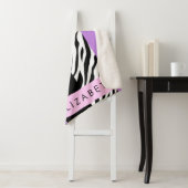 Leopard Print, Zebra Print, Lila, Ihr Name Sherpadecke (Beispiel)