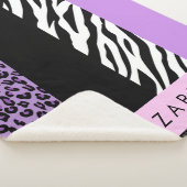 Leopard Print, Zebra Print, Lila, Ihr Name Sherpadecke (3/4)