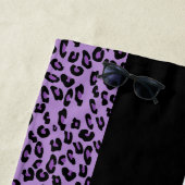 Leopard Print, Zebra Print, Lila, Ihr Name Strandtuch (Beispiel)