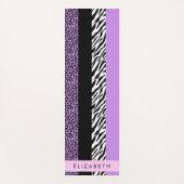 Leopard Print, Zebra Print, Lila, Ihr Name Yogamatte (Vorderseite)