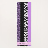 Leopard Print, Zebra Print, Lila, Ihr Name Yogamatte (Rückseite)