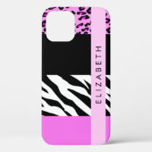 Leopard Print, Zebra Print, Rosa, Ihr Name Case-Mate iPhone Hülle (Rückseite)