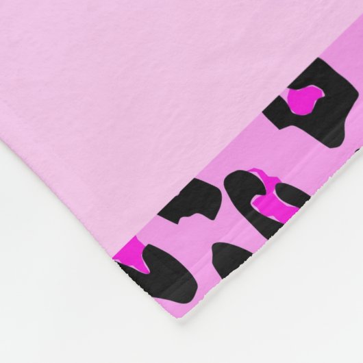 Leopard Print, Zebra Print, Rosa, Ihr Name Fleecedecke (Ecke)