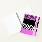 Leopard Print, Zebra Print, Rosa, Ihr Name Notizblock (Innenseite)
