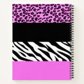 Leopard Print, Zebra Print, Rosa, Ihr Name Notizblock (Rückseite)